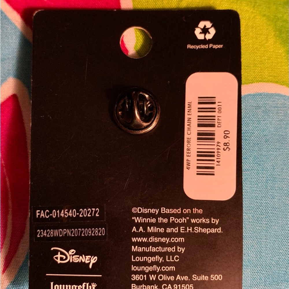 NWT Disney Loungefly Eeyore Enamel Chain Pin - Picture 4 of 7